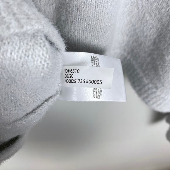 Express Gray Fuzzy Turtleneck Sweater Balloon Sleeve Pullover Cowl Size Large - Picture 9 of 9